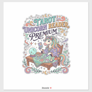 Sticker Tunique de lecteur de Tarot Licorne Premium Kawaii
