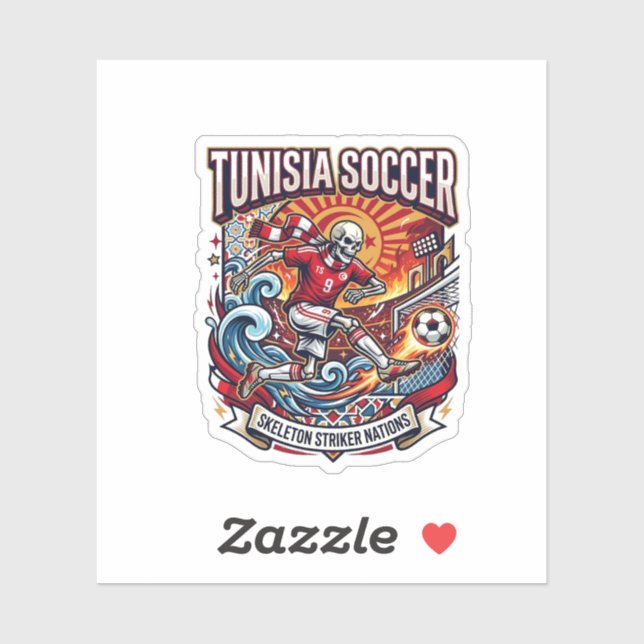 Sticker Tunisie Foot Skeleton Buteur Nations Premium Sp (Feuille)