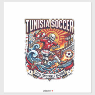 Sticker Tunisie Football Skeleton Attaquant Nations Premiu