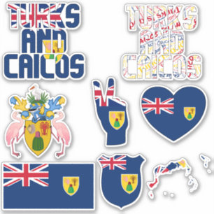 Sticker Turks et Caicos Extraordinaires Formes Symboles na