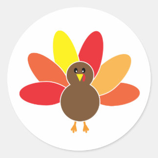Sticker Turquie de Thanksgiving. Sticker rond clas