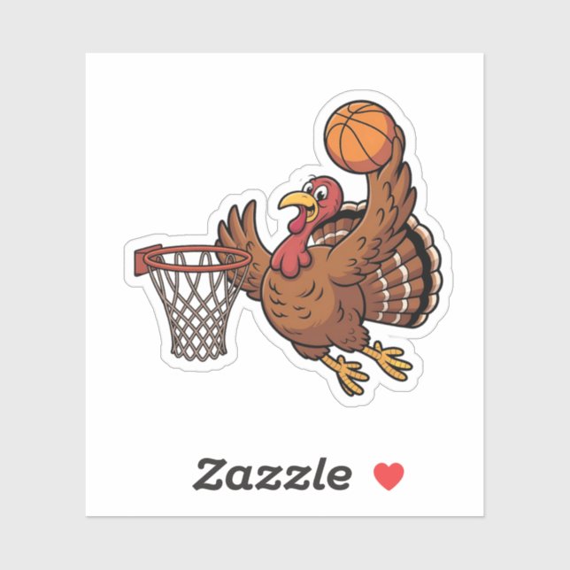 Sticker Turquie Dunking Basketball Sport Thanksgiving aman (Feuille)