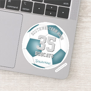 Sticker Turquoise blanc équipe couleurs enfants soccer fêt