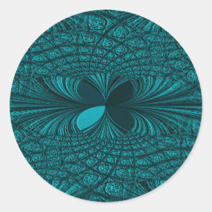 Sticker turquoise décoratif moderne classique rond