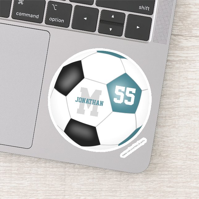 Sticker Turquoise équipe noire couleurs garçons filles soc (Détail)