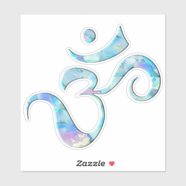 Sticker Turquoise Marbré Om (Feuille)
