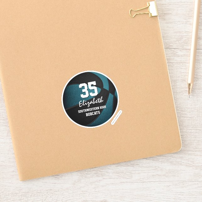 Sticker Turquoise noir couleurs de l'équipe cadeaux filles (Carnet)