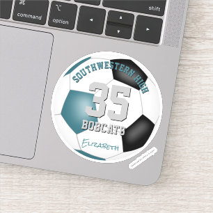 Sticker Turquoise noir équipe couleurs enfants soccer banq