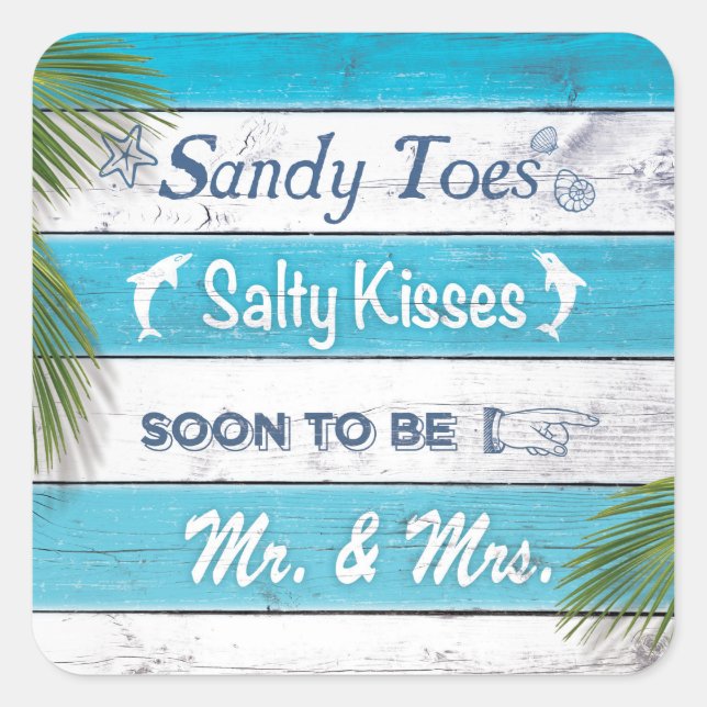 Sticker Turquoise Sandy Tots Salty Kisses (Devant)