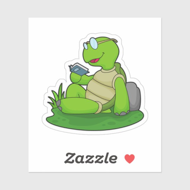 Sticker Turtle Reading Book (Feuille)