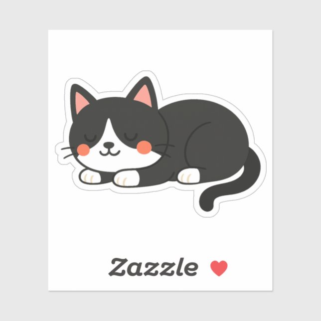 Sticker Tuxedo Cat in Dreamland (Feuille)