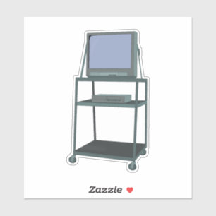 Sticker TV et chariot VCR Classe 80s 90s Funny School