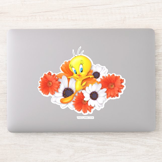 Sticker TWEETY™ avec marguerites (Ordinateur)