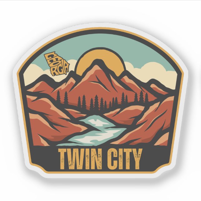 Sticker Twin City, Géorgie (Devant)