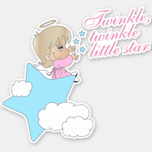 Sticker Twinkle Little Star - Angel Girl - Kiss-Cut