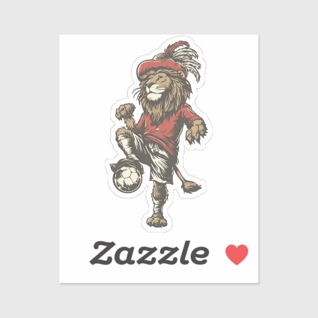 Sticker Two‑Tailed Lion Striker (Feuille)