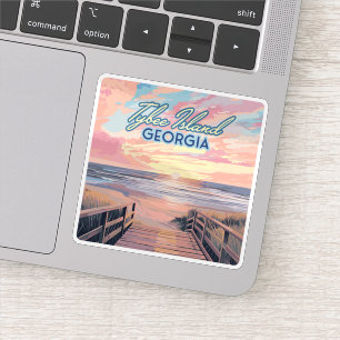 Sticker Tybee Island Georgia Sunrise Beach Savannah