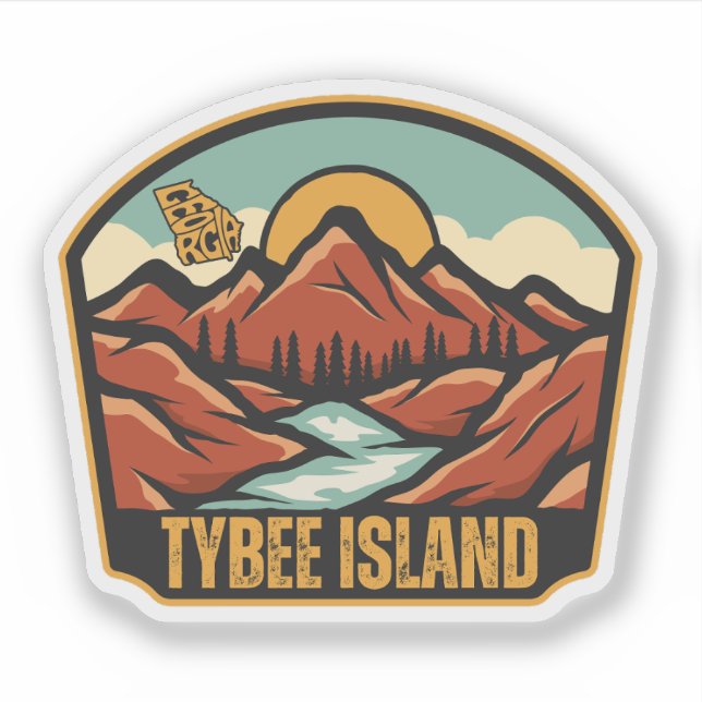 Sticker Tybee Island, Géorgie (Devant)
