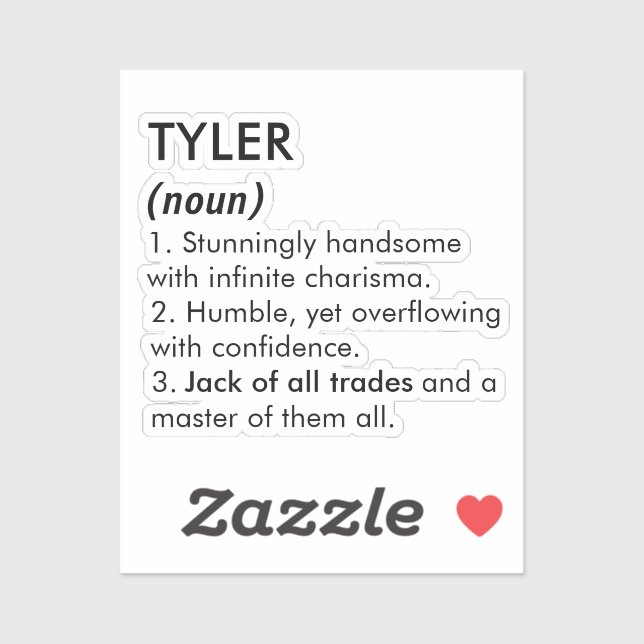Sticker Tyler name, Editable name, Custom name (Feuille)