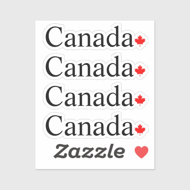 Sticker Typographie canadienne avec feuille d'érable rouge (Feuille)