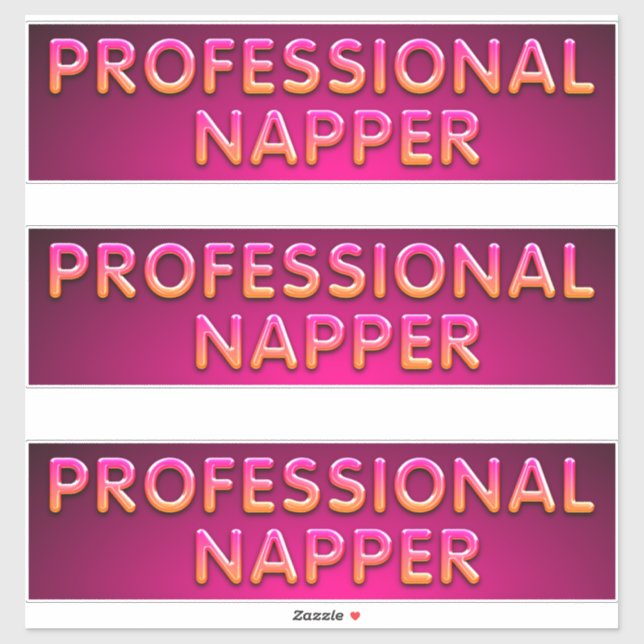 Sticker Typographie de dormeur professionnel (Feuille)