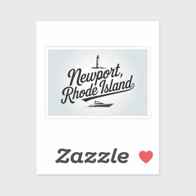 Sticker Typographie de Newport, Rhode Island (Feuille)