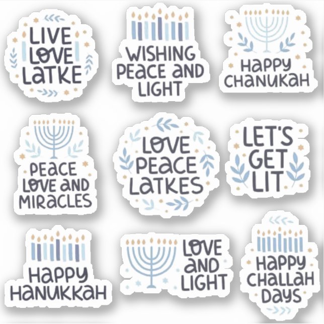 Sticker Typographie drôle de Hanukkah moderne  (Devant)