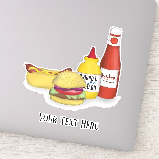 Sticker Typographie élégante Cute Colorful Hamburger (Détail)