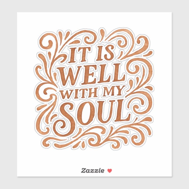 Sticker Typographie Il est bien avec mon âme (Feuille)