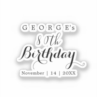 Sticker Typographie minimaliste Design d'anniversaire