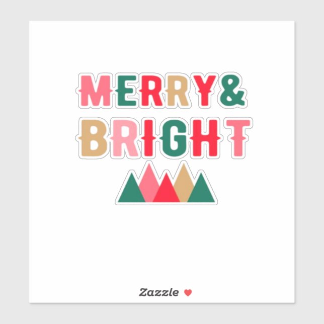 Sticker Typographie verte rouge et Brown en gras (Feuille)