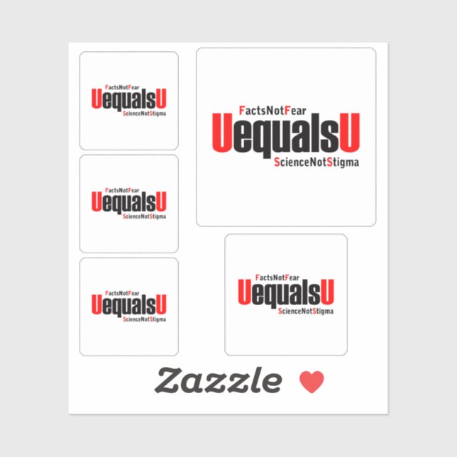 Sticker U = U - VIH indétectable - Science pas Stigmatisme (Feuille)