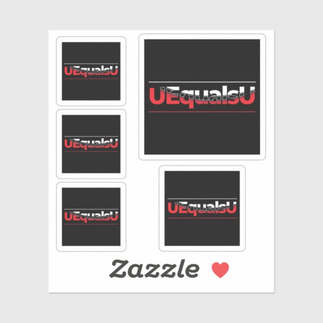 Sticker UEqualsU VIH Typographie indétectable Art (Feuille)