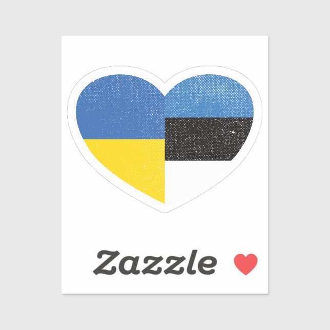 Sticker Ukraine Estonie Estonie Estonienne Drapeau d'amour (Feuille)