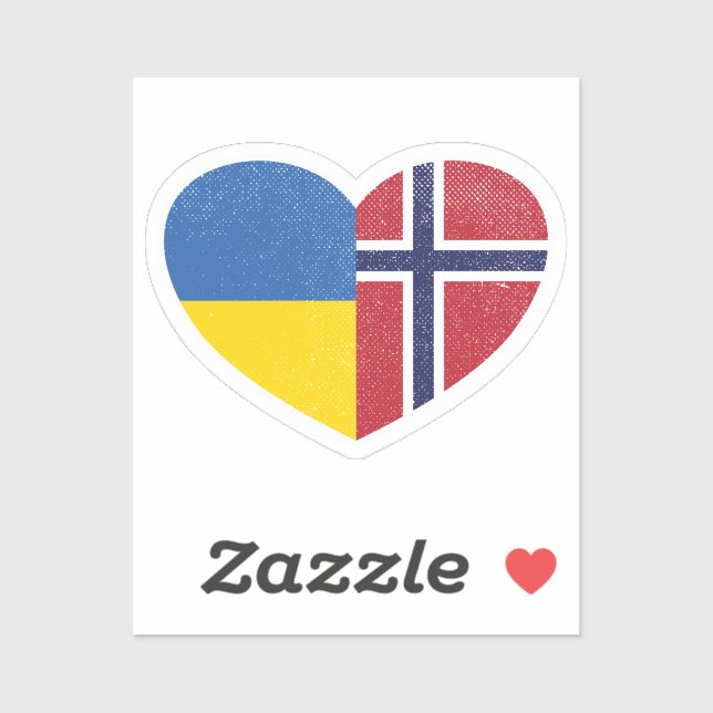 Sticker Ukraine Norvège Norvégienne Drapeau d'Amour du Coe (Feuille)