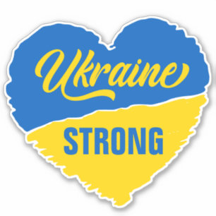 Sticker Ukraine Soutien fort Paix Ukraine Drapeau Coeur