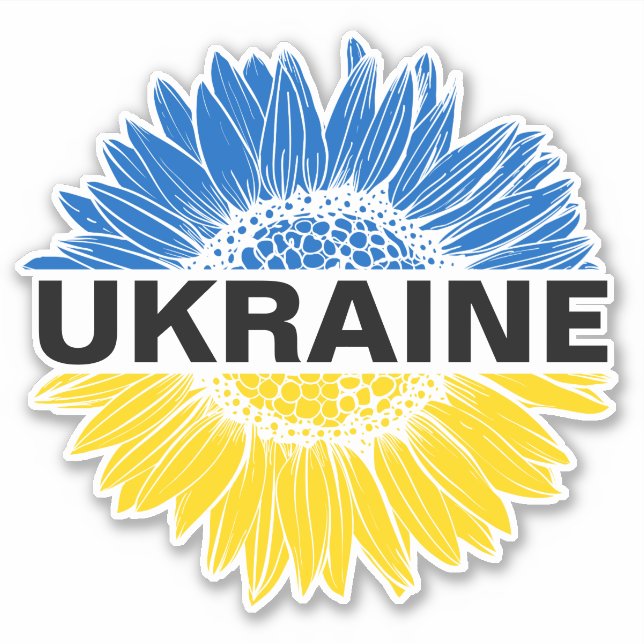 Sticker Ukraine Sunflower Soutien Solidarité Ukraine (Devant)