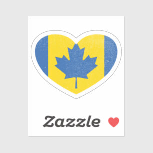 Sticker Ukraine Ukraine Canada Drapeau canadien d'amour du