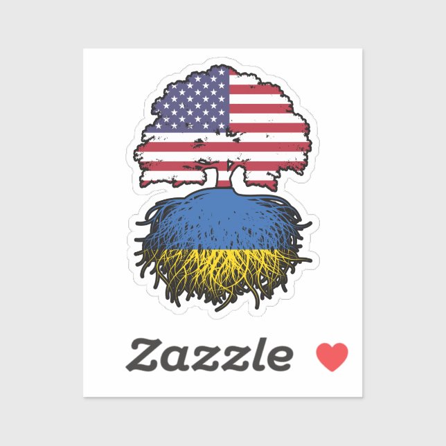 Sticker Ukraine Ukraine Ukraine Ukraine Amérique États-Uni (Feuille)