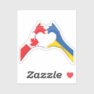 Sticker Ukraine Ukrainien Canada Amour Coeur Paix