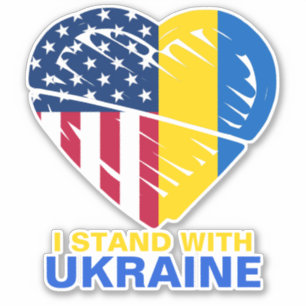 Sticker Ukraine USA Drapeau américain Voiture de soutien c