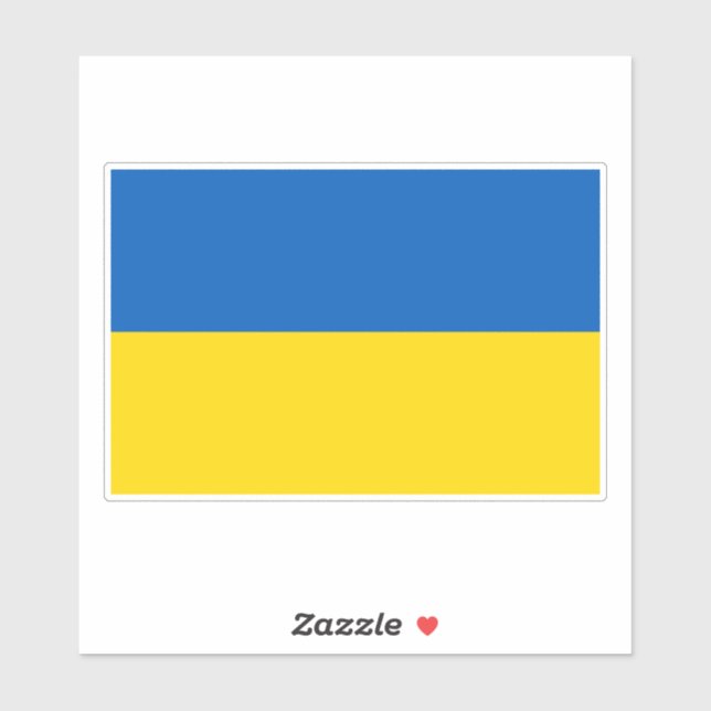 Sticker Ukrainian flag. I support Ukraine. (Feuille)