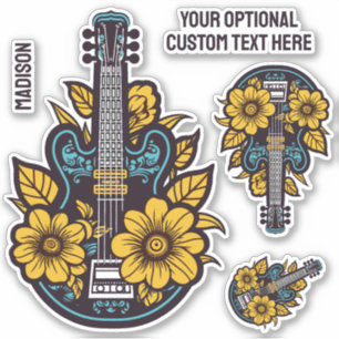Sticker Ukulele texte personnalisé
