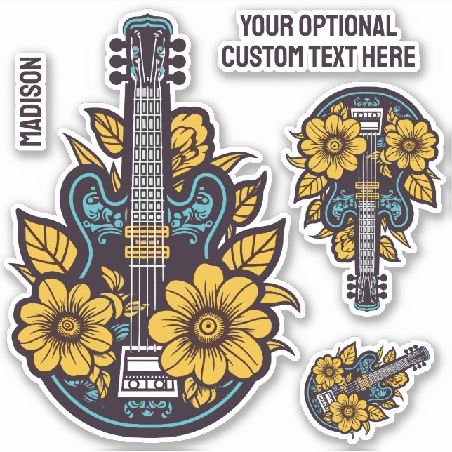 Sticker Ukulele texte personnalisé (Devant)