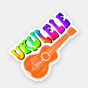 Sticker Ukulele Tie Dye Texte Super Art