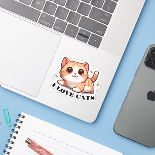 Sticker Ultra Cute Kitten I Love Cats