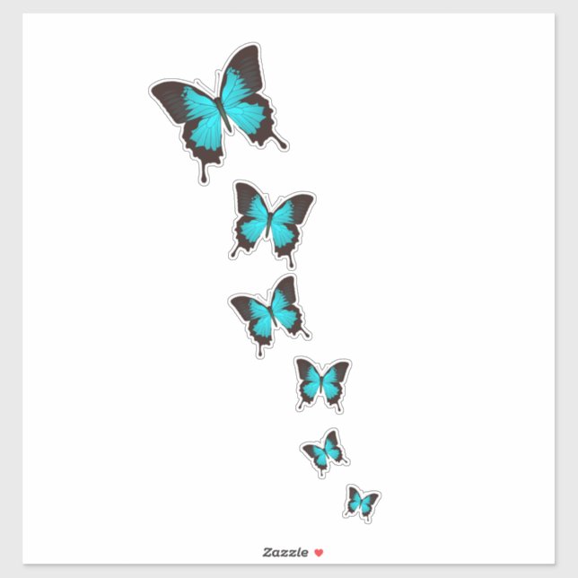 Sticker Ulysses Papillon Art - Composition dynamique (Feuille)