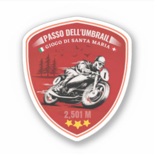 Sticker Umbrail pass Alpes frontalières Italie-Suisse