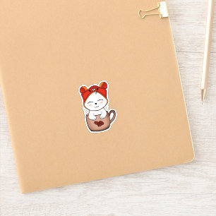 Sticker un amour mignon et chaleureux pour les chats et le