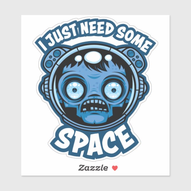 Sticker Un Astronaute Zombie A Besoin D'Espace (Feuille)